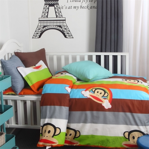 貝比佳嘻哈猴六件套幼兒園全棉套件批發定制圖片